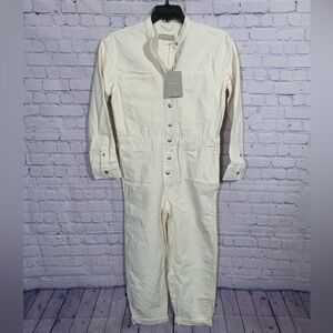 Everlane Womens The Canvas Organic Cotton Coverall in Bone Cream Sz S NWT Grunge